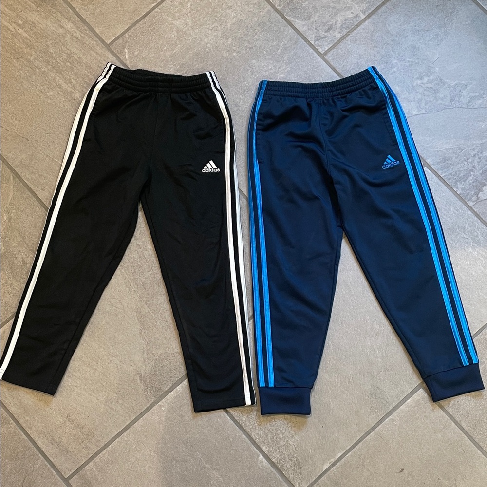 Adidas Kids Athletic Pants - Black and Navy Blue Size 6